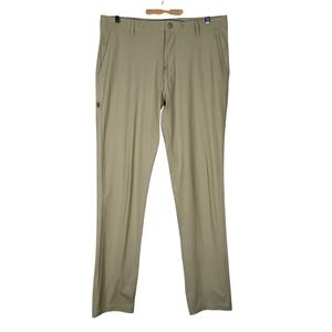 Rhone Commuter Slim Fit Pants Mens 34 Khaki Tan Performance Stretch COS-181-32